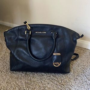 Michael Kors black leather handbag